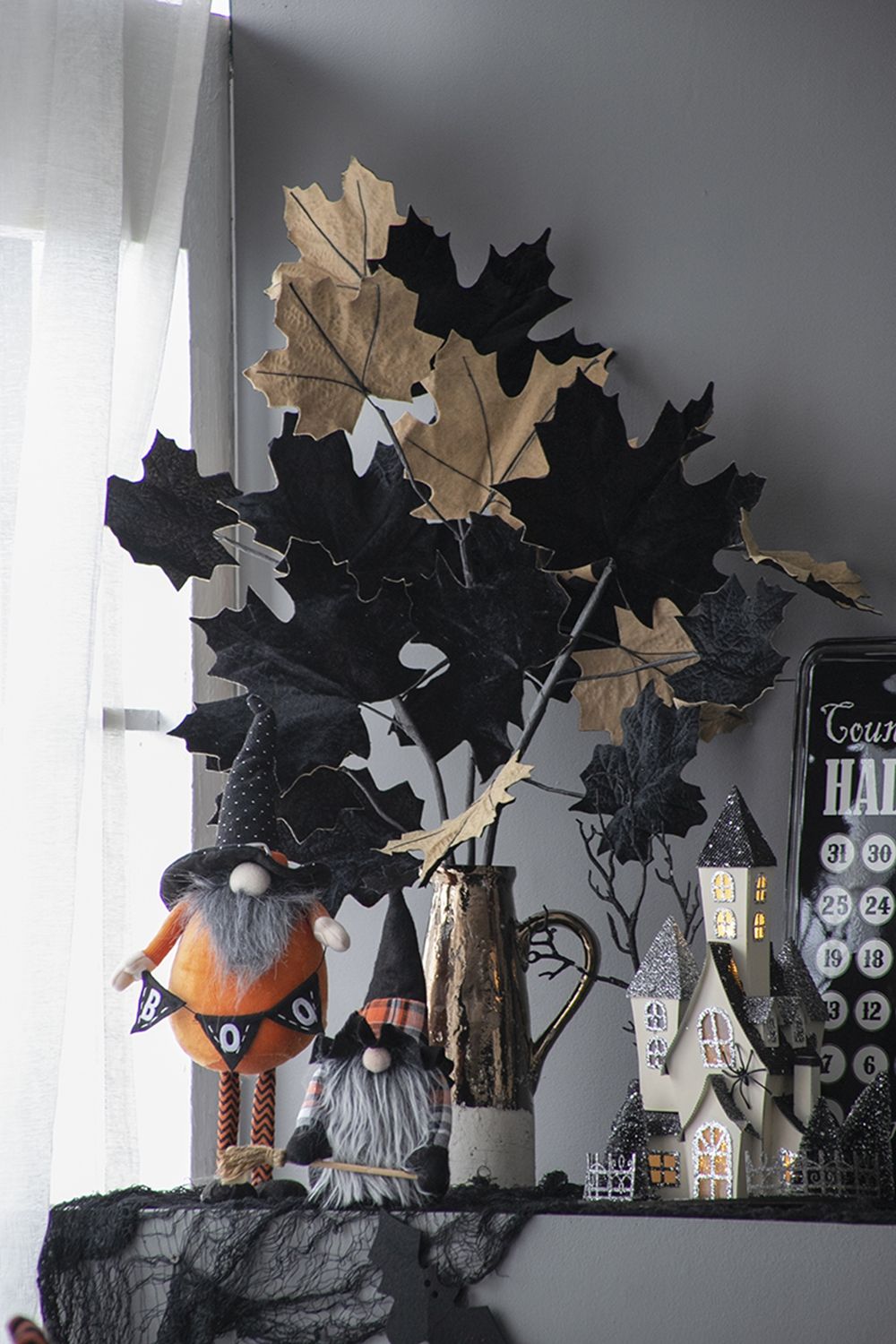 Standing Gnome With Gnome & Holding Banner, For Halloween Decor by HouseOfZazla