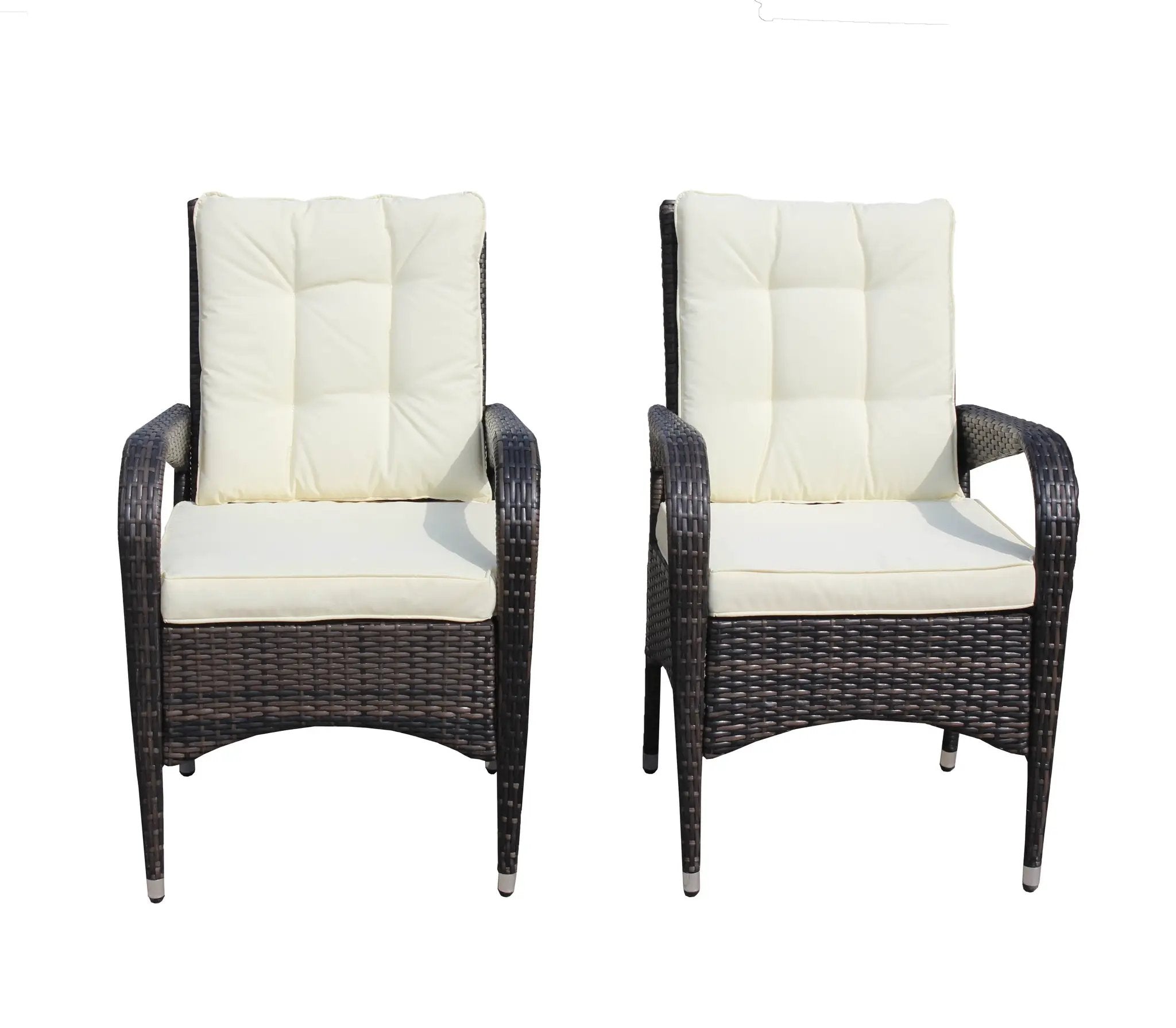2-Piece Liberatore Dining Chairs with Beige Cushions by HouseOfZazla