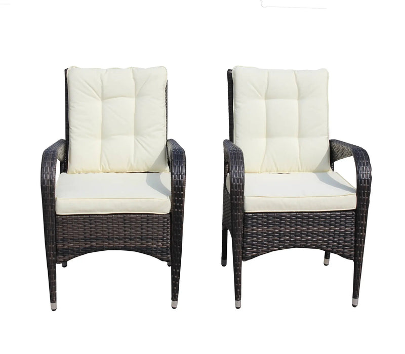 2-Piece Liberatore Dining Chairs with Beige Cushions by HouseOfZazla