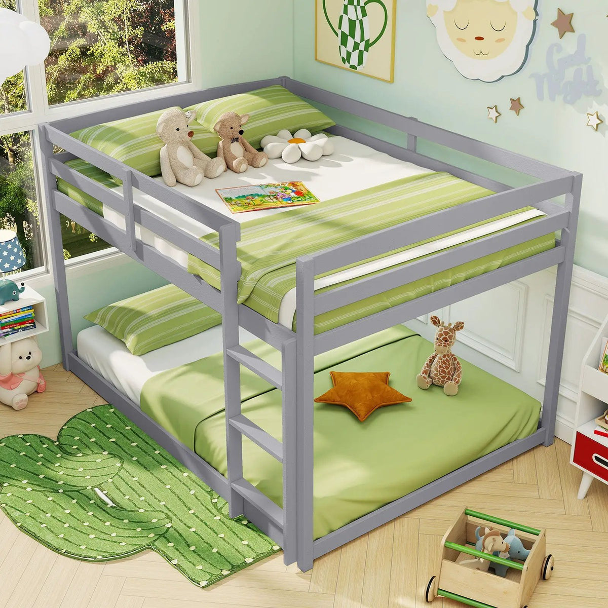 Full Over Full Bunk Bed Low-to-ground Bunk Bed, photo 13 of 16
