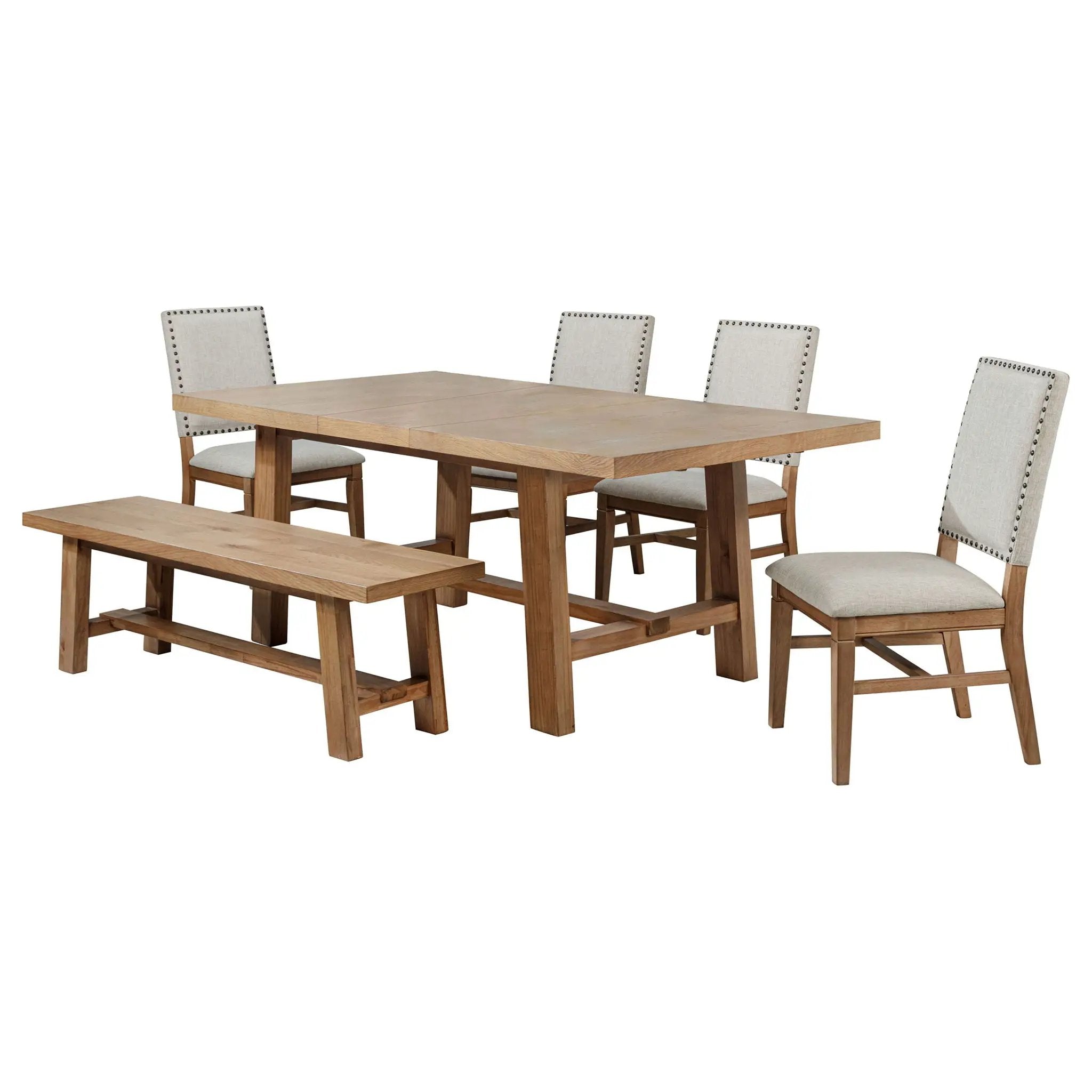 Middleton 6-piece Extension Leaf Dining Set Brown and Beige by Unique Piece Furniture