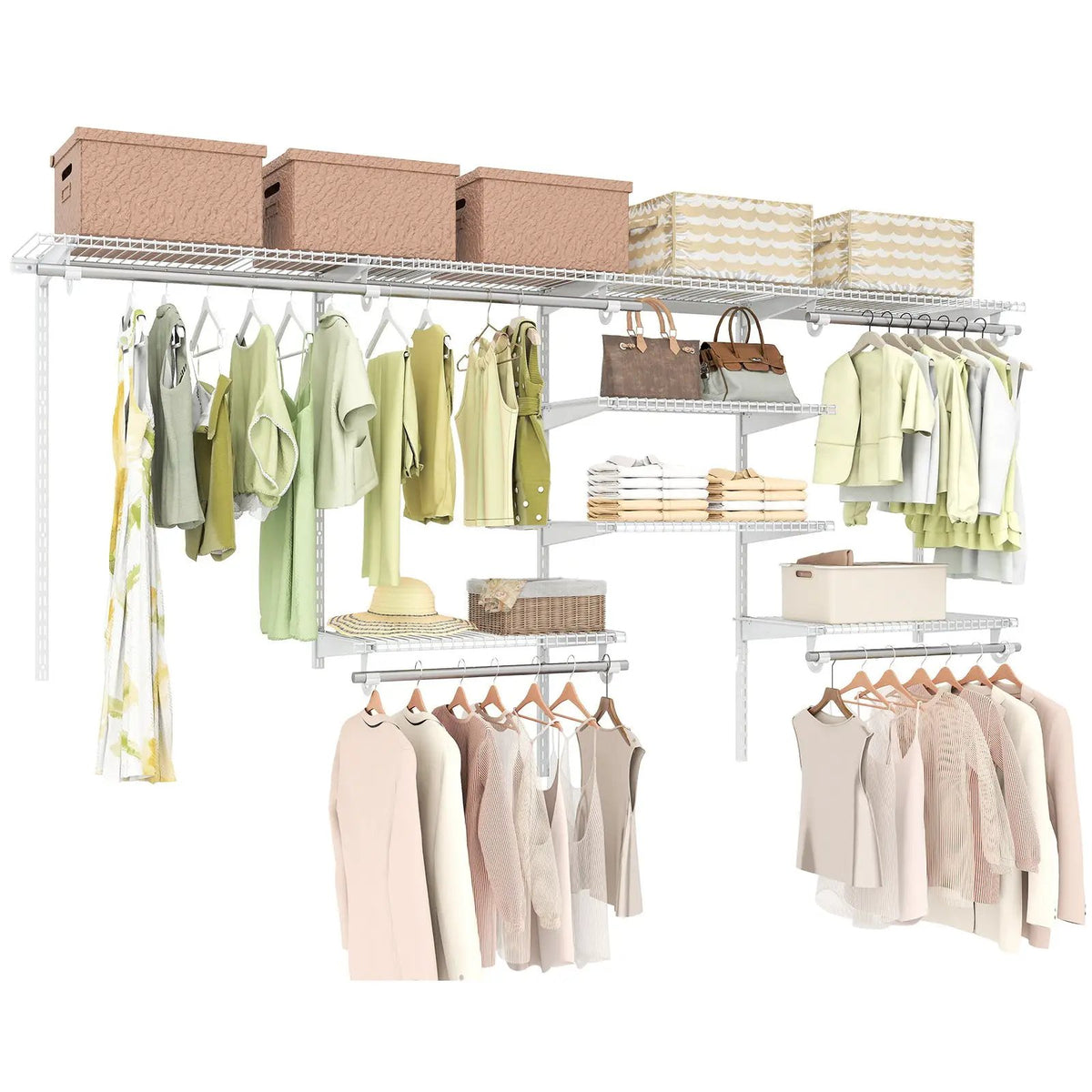 4-8 Feet Closet Organizers and Storage System with Hanging Rod for Laundry Bedroom, photo 8 of 16
