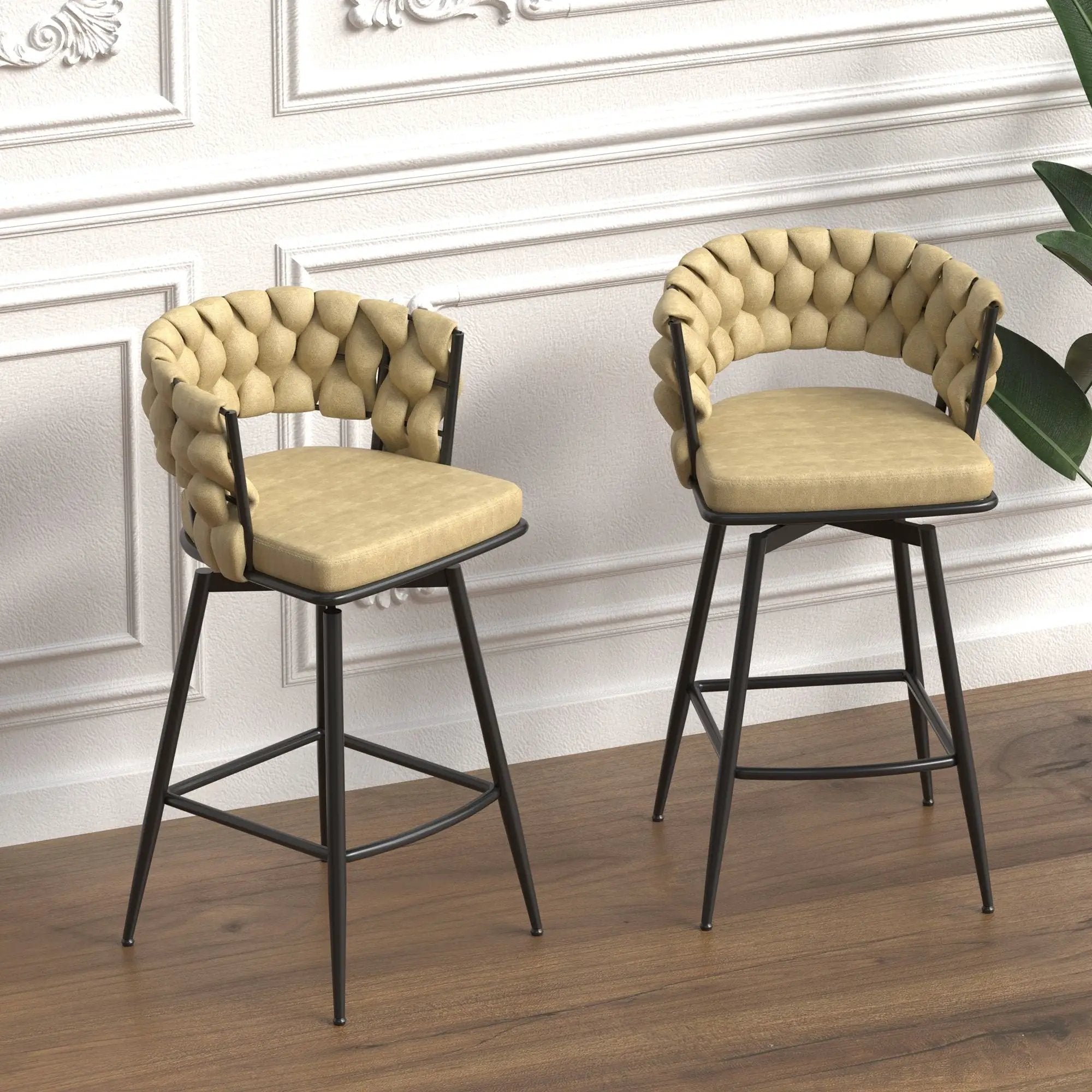 Bar Stool 360 Swivel With Back Footrest by HouseOfZazla