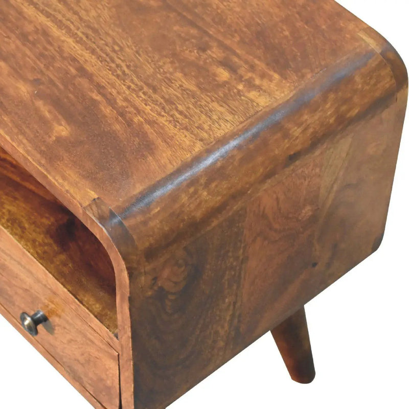 Mini Curved Media Unit - Chestnut by HouseOfZazla