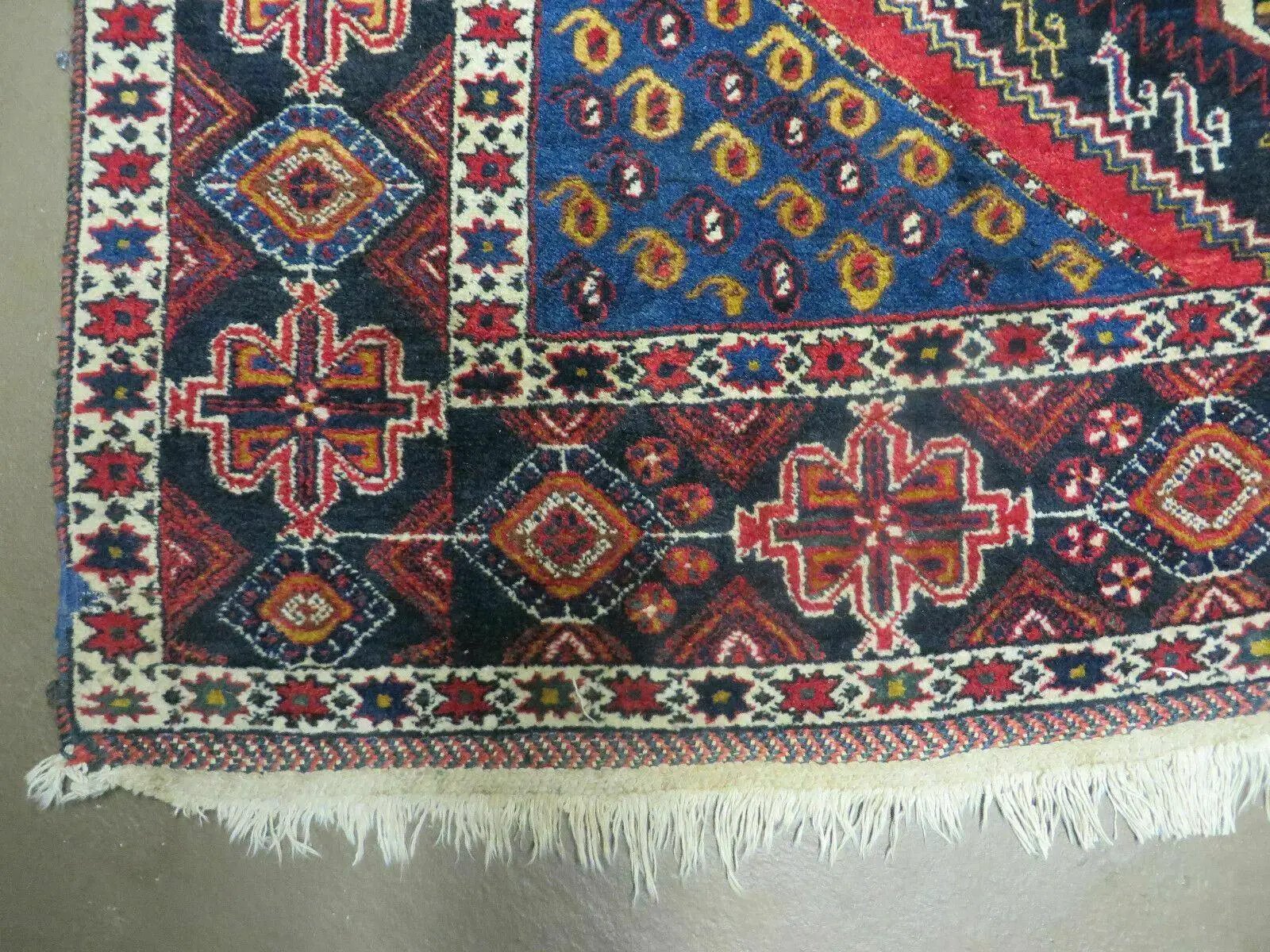 4' X 5.5' Vintage Handmade Turkish Tribal Wool Rug Medallion Nice by Jewel Rugs