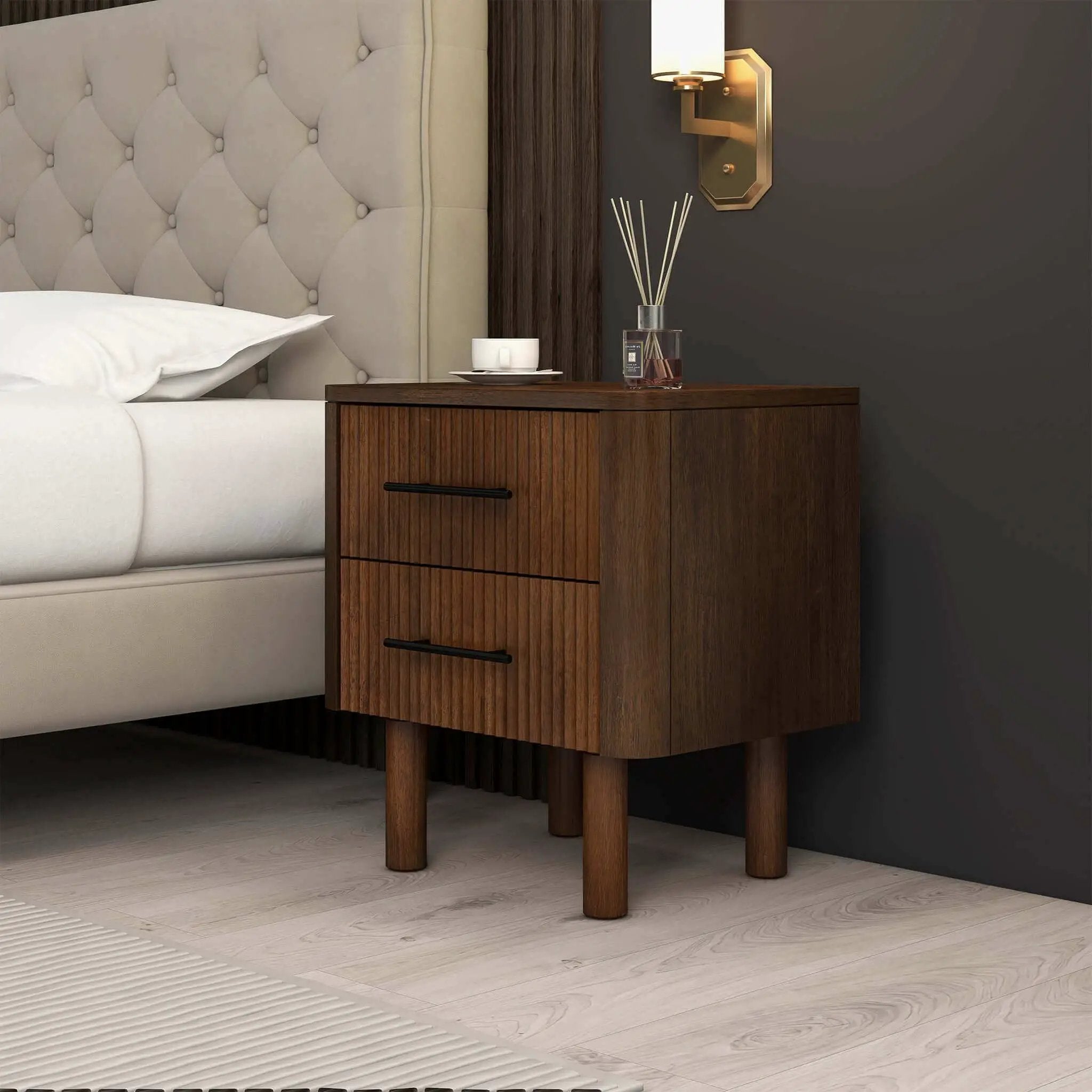 Logan - Nightsd Bed Side Tables With 2 Drawers - Brown by Unique Piece Furniture