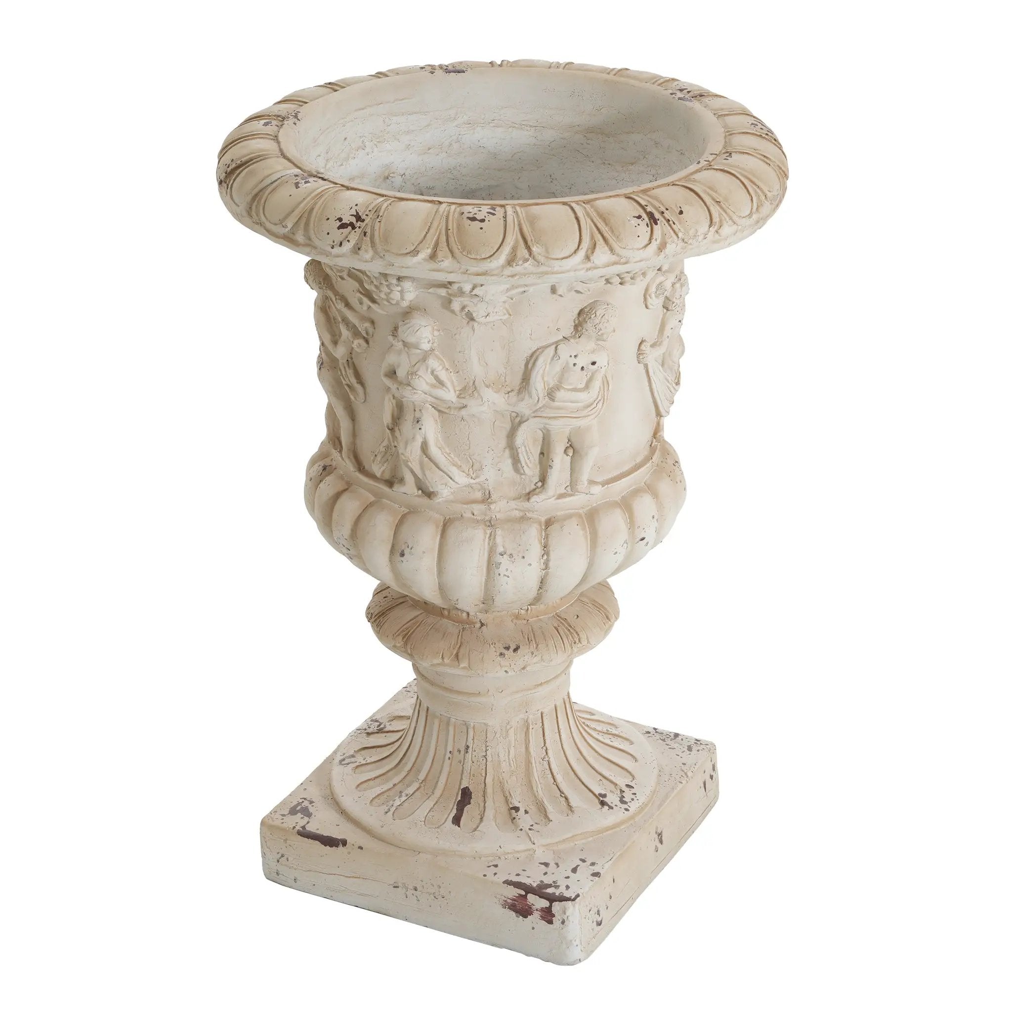 Garden Urn, Antique White, 27" H by HouseOfZazla