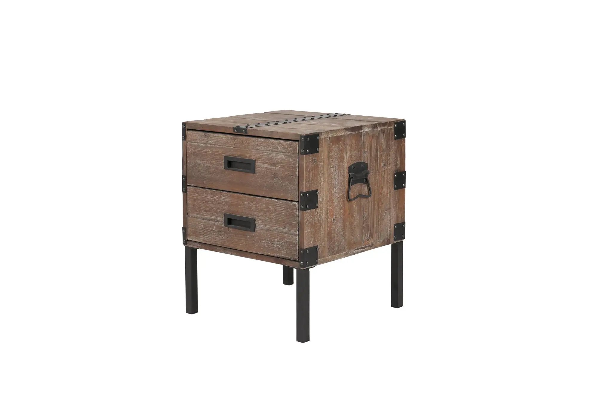 Trunk Table And Side Table With Large Storage Dress Up Your Liviing Room (Set of 3) - Antique Gray by HouseOfZazla