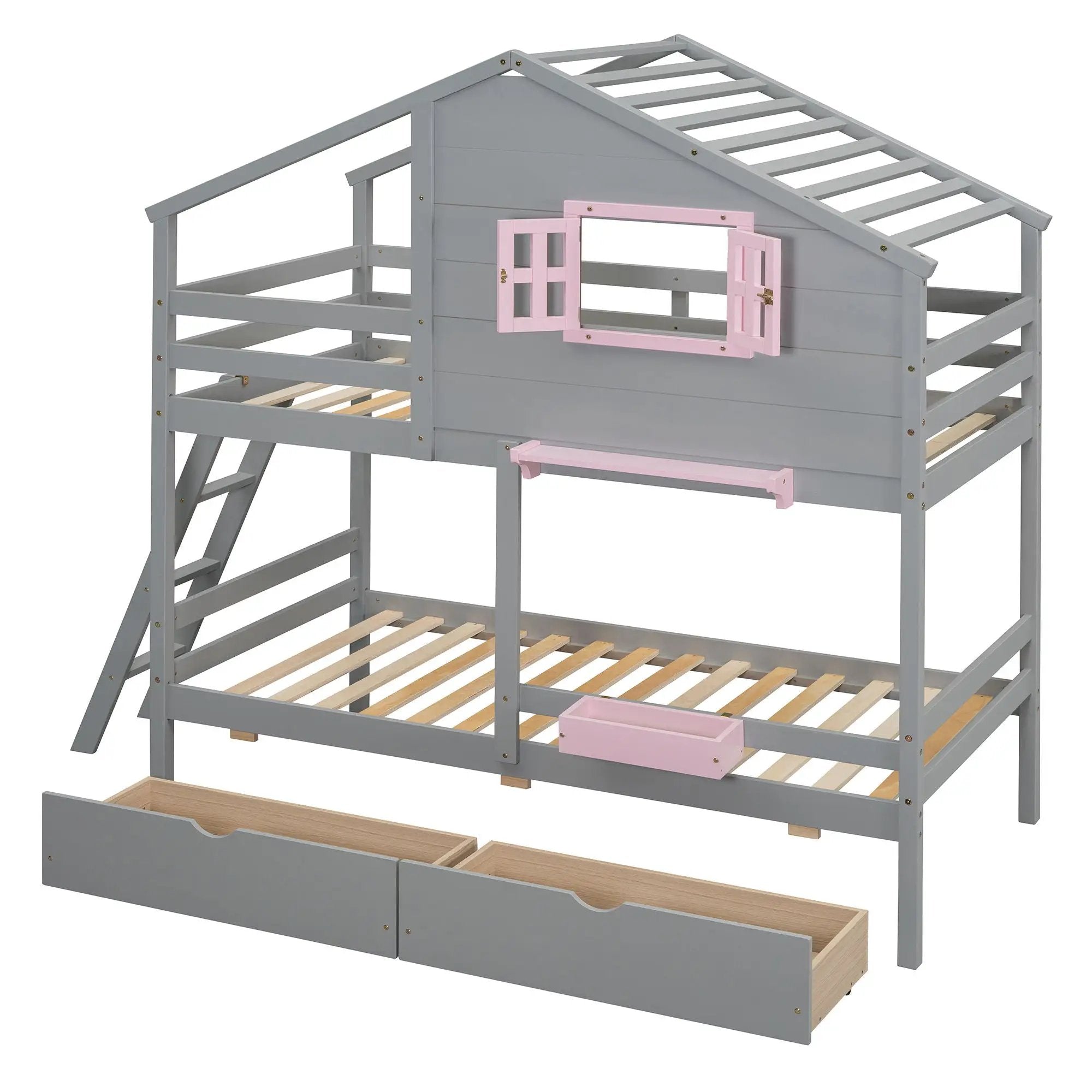 Bunk Bed With Playhouse Roof And Window