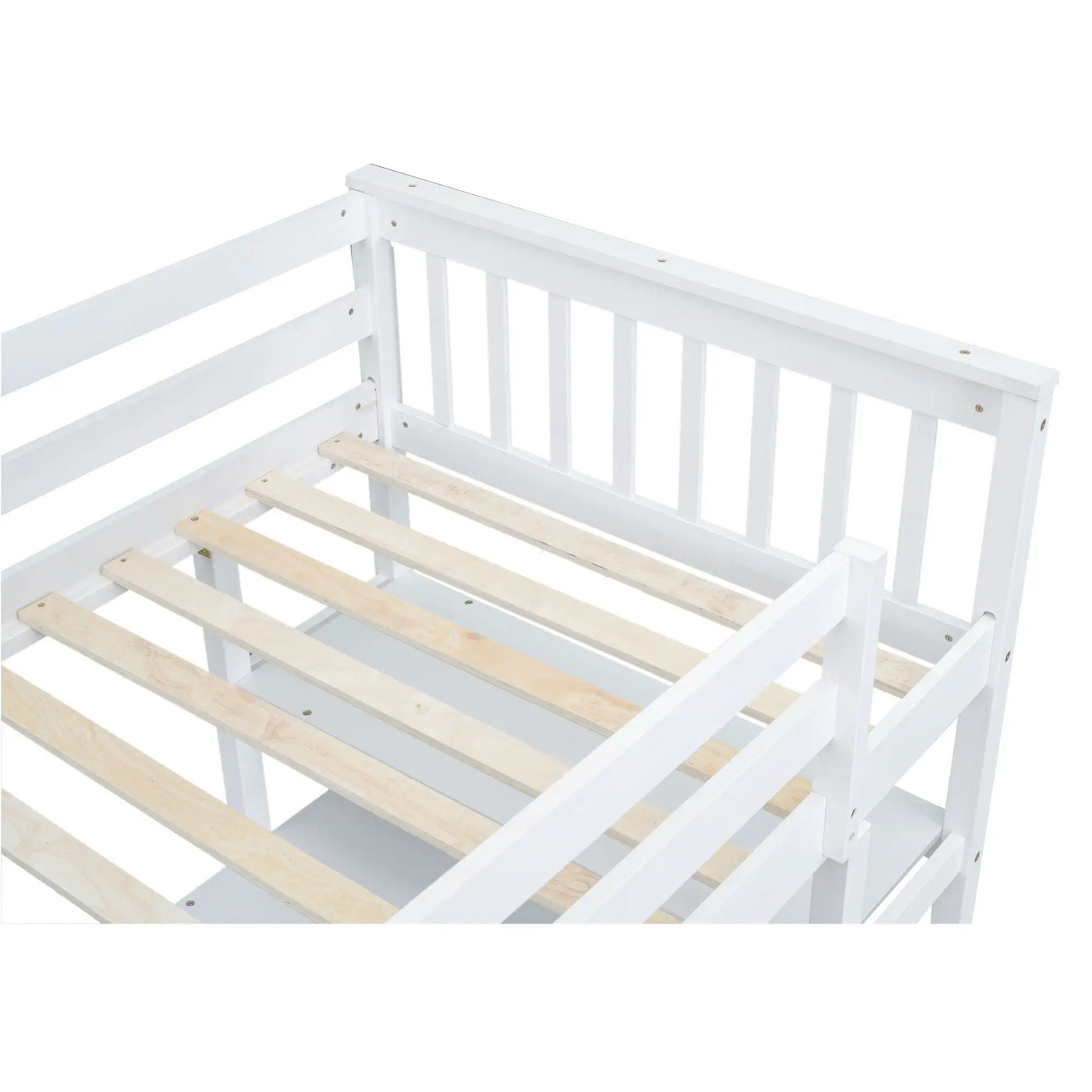 Loft Bed With Storage Shelves And Under Bed Desk by HouseOfZazla