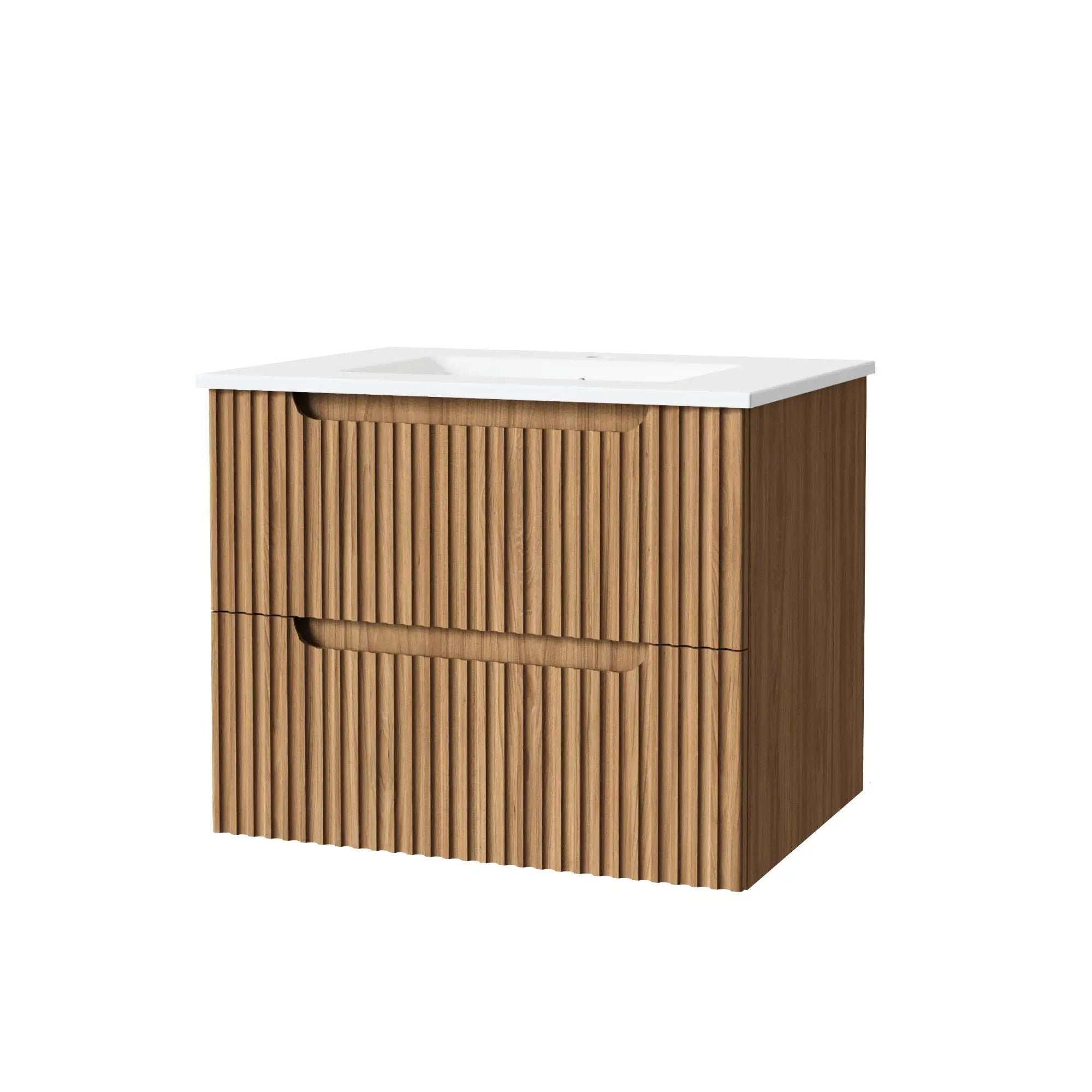 30" Wall Mounted Bathroom Vanity With Sink, Soft Close System, And Spacious Drawers - Walnut by Unique Piece Furniture