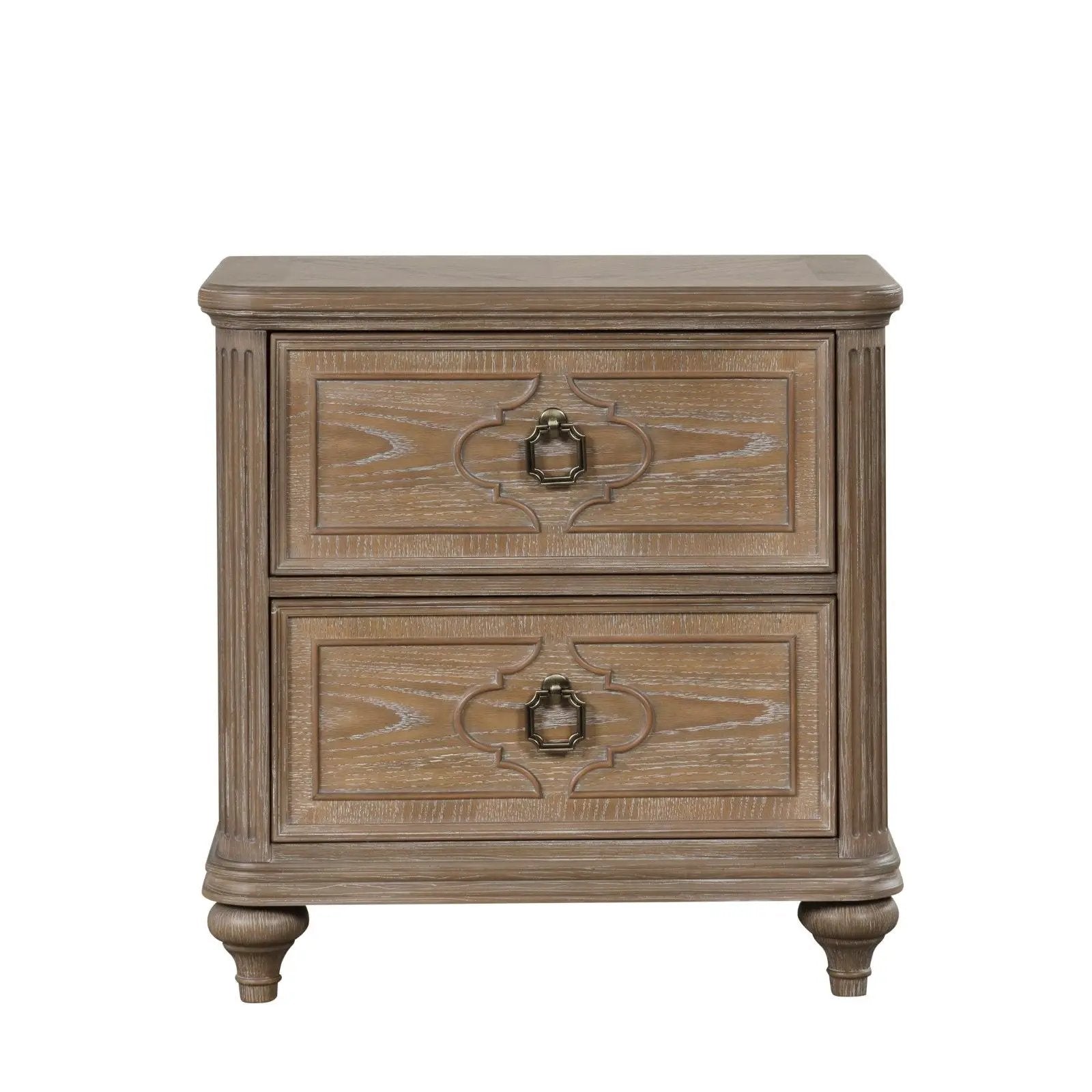 1 Piece Nightstand, Bedside Table With USB A And USB C Ports - Oak / Rustic