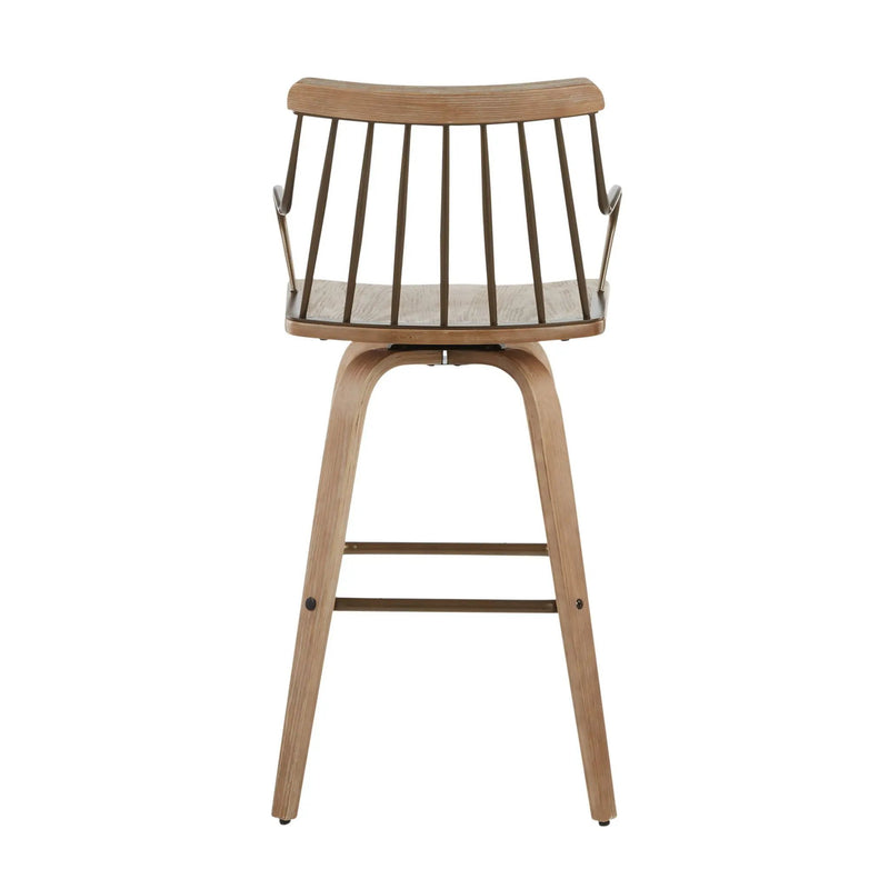 Preston - Farmhouse Counter Stool - White Washed / Antique Copper by HouseOfZazla