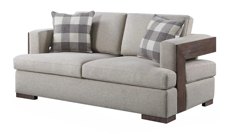 Niamey - Loveseat With 2 Toss Pillows - Walnut by Unique Piece Furniture