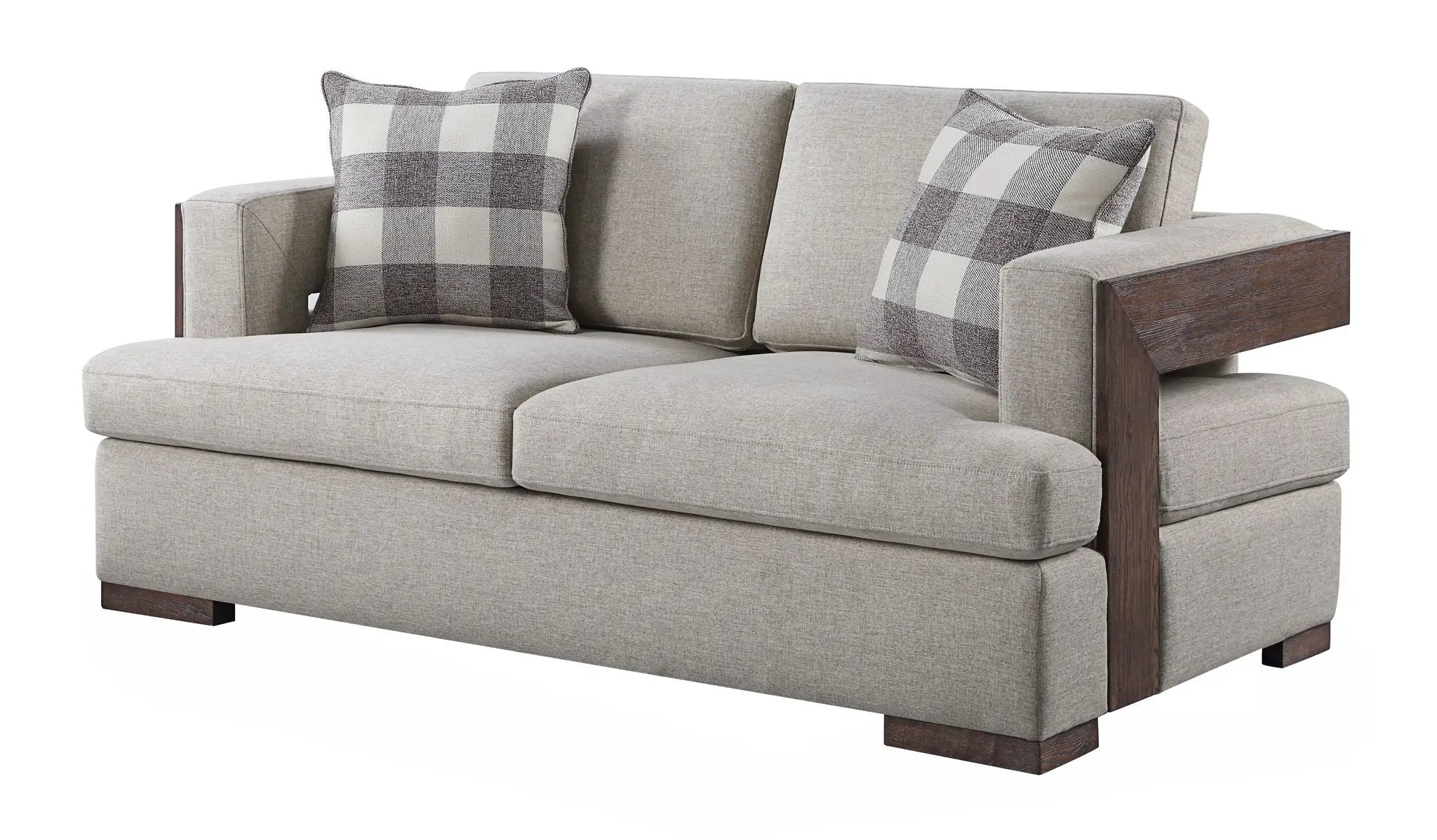 Niamey Loveseat With 2 Toss Pillows - Walnut by HouseOfZazla
