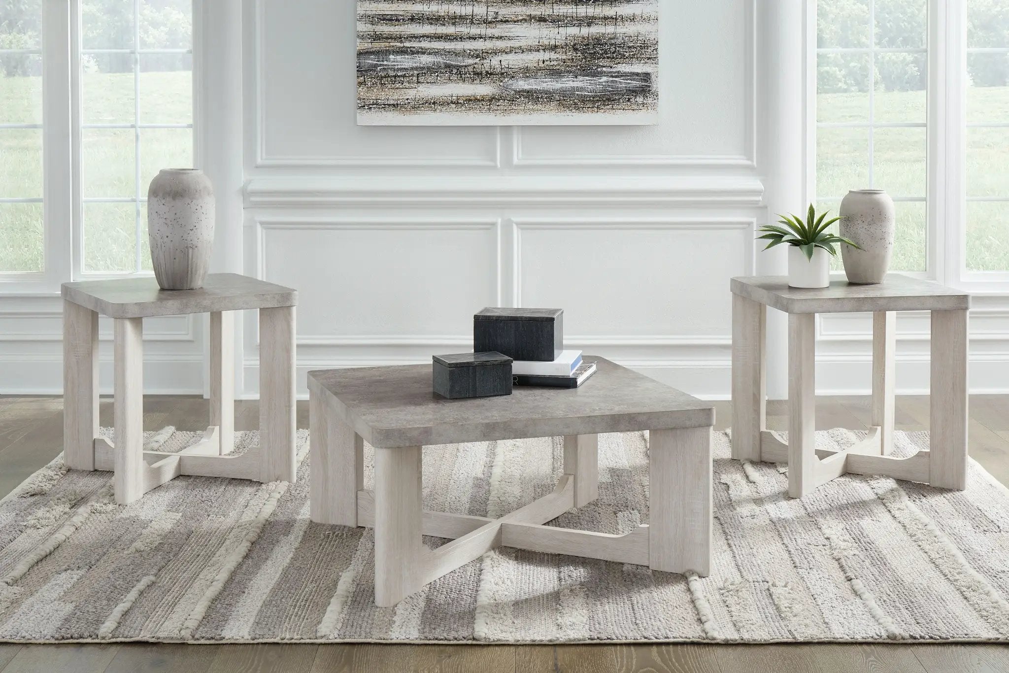 Garnilly - Occasional Table Set (Set of 3) - Whitewash by Unique Piece Furniture