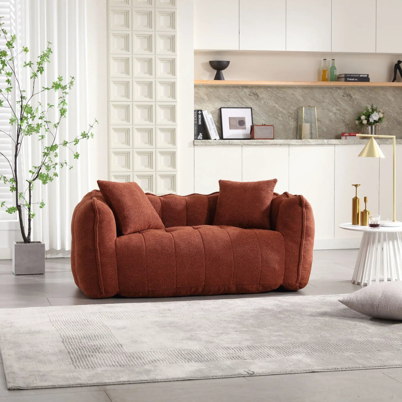 Cozy Beanbag Chair With High Resilience Foam Core For 2 by Unique Piece Furniture