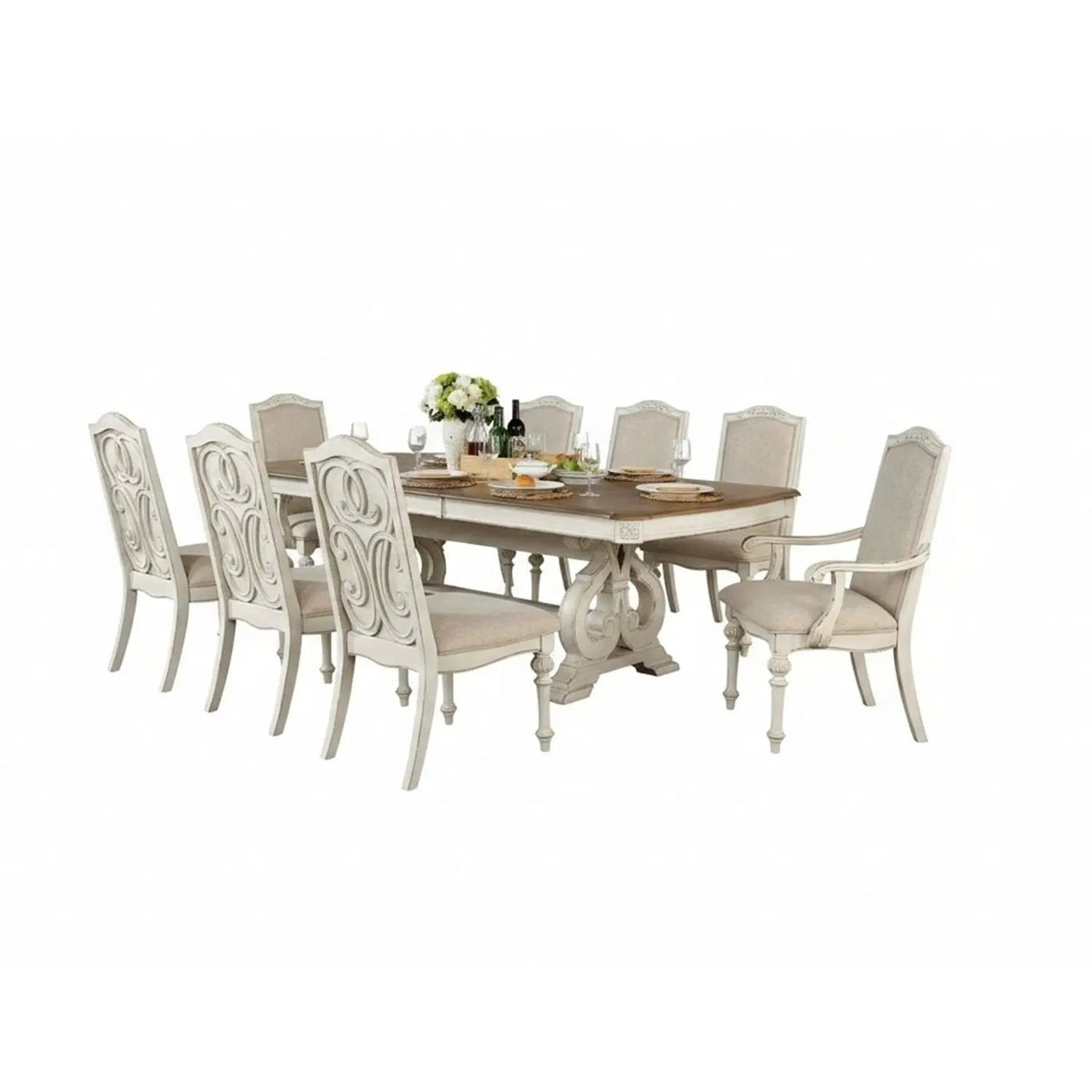 Rustic Dining Set With Table And Upholstered Chairs by HouseOfZazla