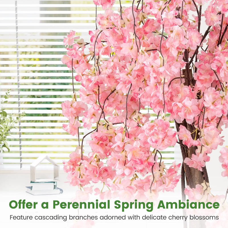 5.5 FT Tall Artificial Cherry Blossom Tree with Pink/White Flowers 1 Pack by DirectDeals