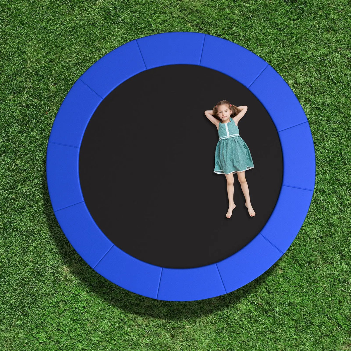 8-16 FT Trampoline Pad Replacement Safety Pad with Fixing Straps (Blue), photo 7 of 48