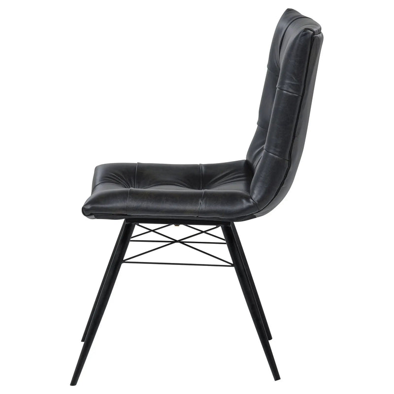 Aiken Faux Leather Upholstered Dining Side Chair Charcoal Grey (Set of 4) by Unique Piece Furniture
