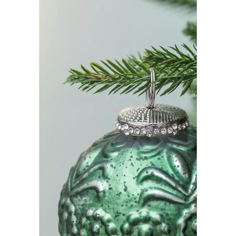 Christmas Ball Ornaments, Glass Decorative Hanging Ball Christmas Tree Ornaments, For Holiday Party Decorations (Set of 6) - Green by HouseOfZazla