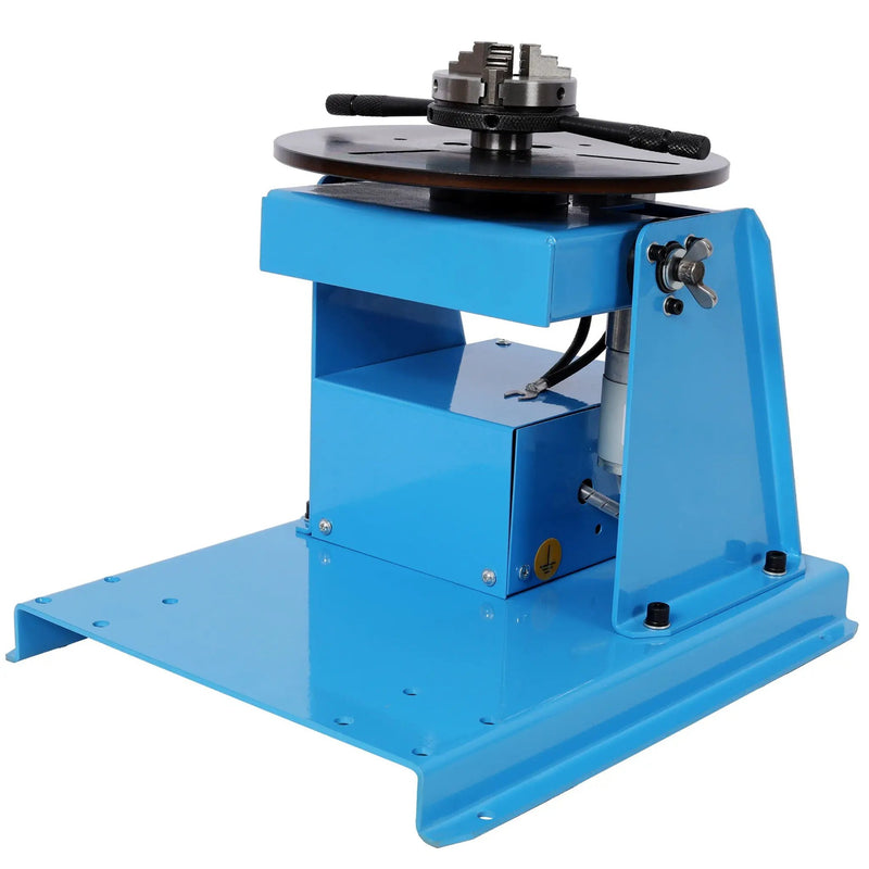 Portable Rotary Welding Positioner With 3 Jaw Lathe Chuck, 0 - 90° Turntable - Blue by HouseOfZazla