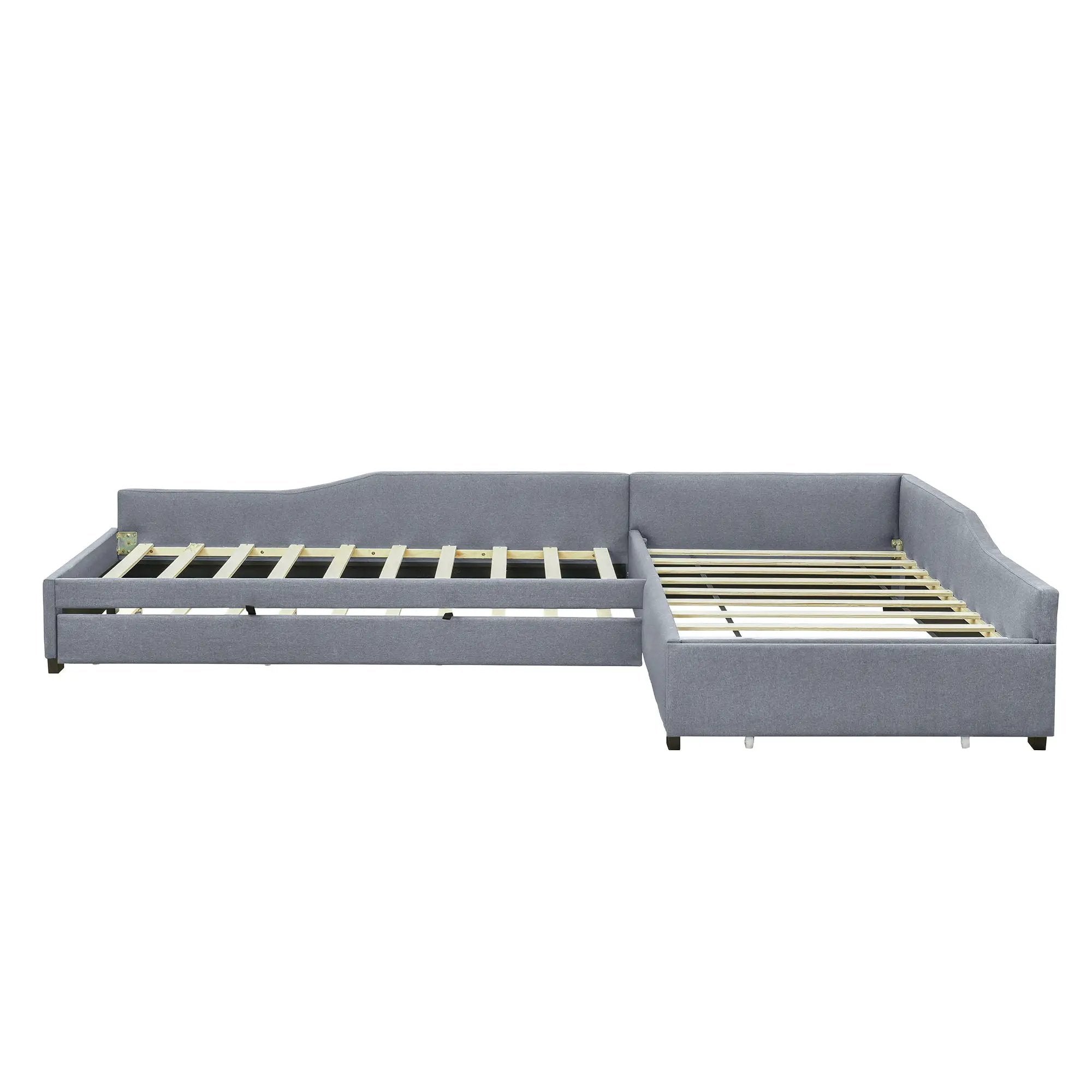 Upholstered Double Daybed With Trundle And Drawer