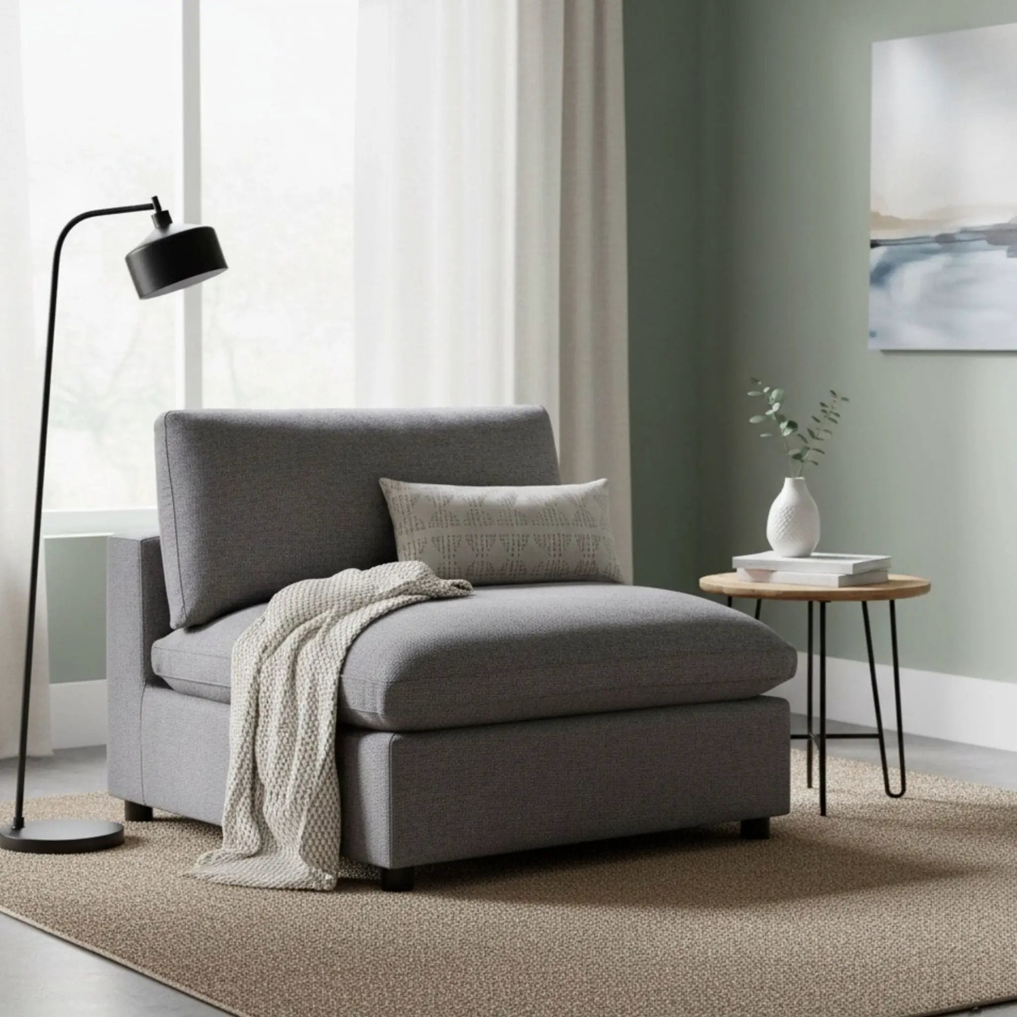 Cassandra - Armless Slipper Chair - Charcoal Gray by HouseOfZazla