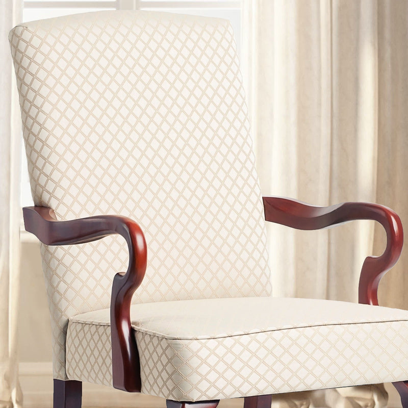 Delaney - Elegant Gooseneck Arm Chair With High Back by HouseOfZazla