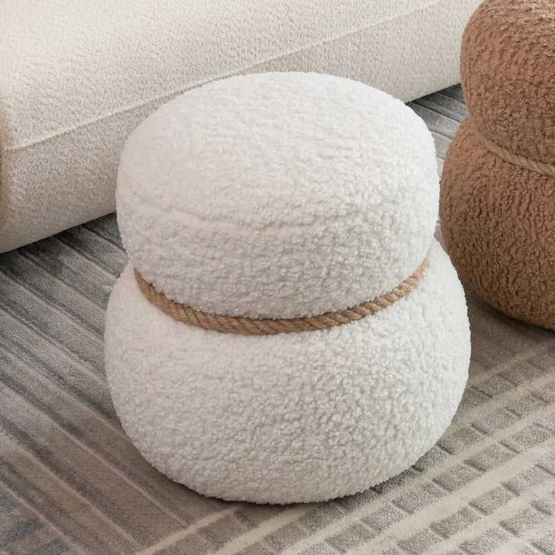 Snowman Stool With Cushion And Solid Wood Frame by Unique Piece Furniture