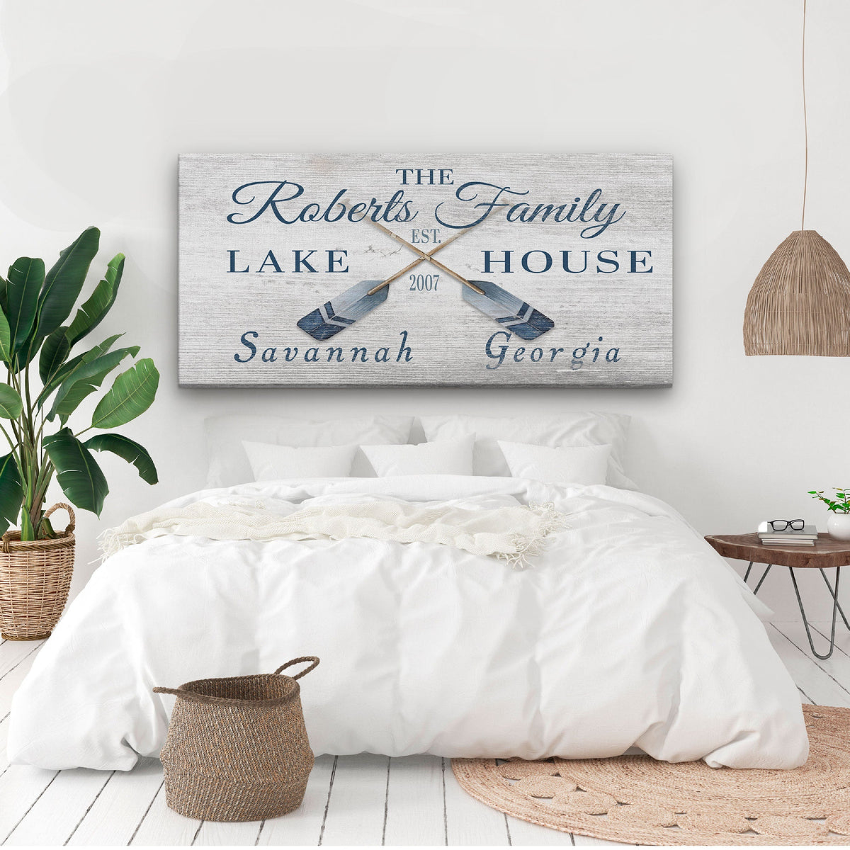Longitude Latitude Personalized Coordinates Sign, With, Rustic Oars Paddles, photo 3 of 11