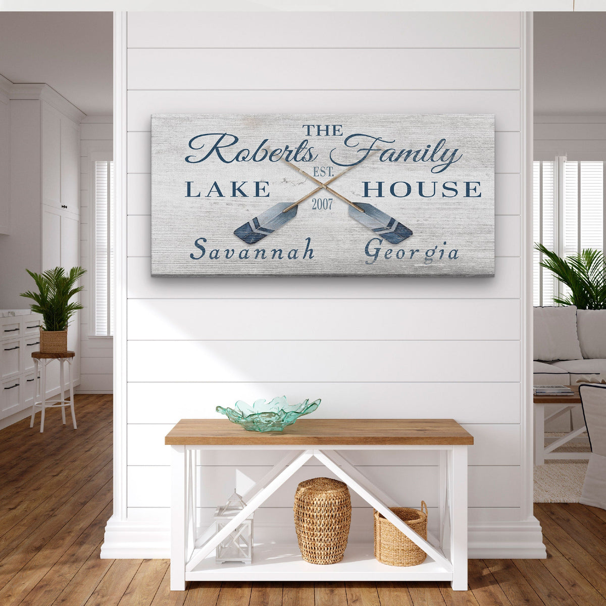 Longitude Latitude Personalized Coordinates Sign, With, Rustic Oars Paddles, photo 9 of 11