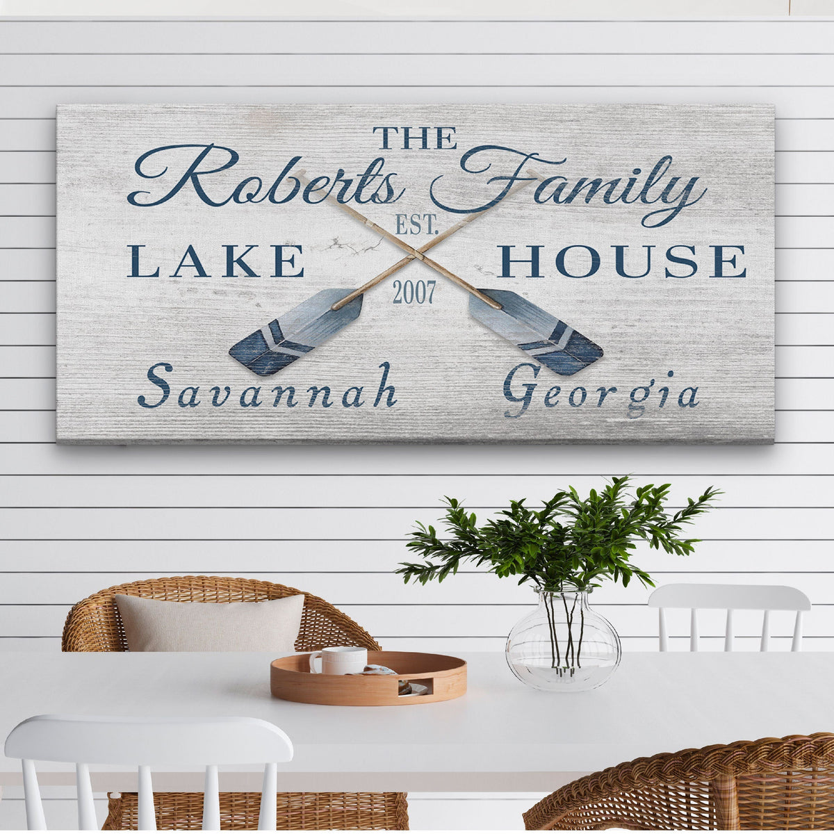Longitude Latitude Personalized Coordinates Sign, With, Rustic Oars Paddles, photo 10 of 11