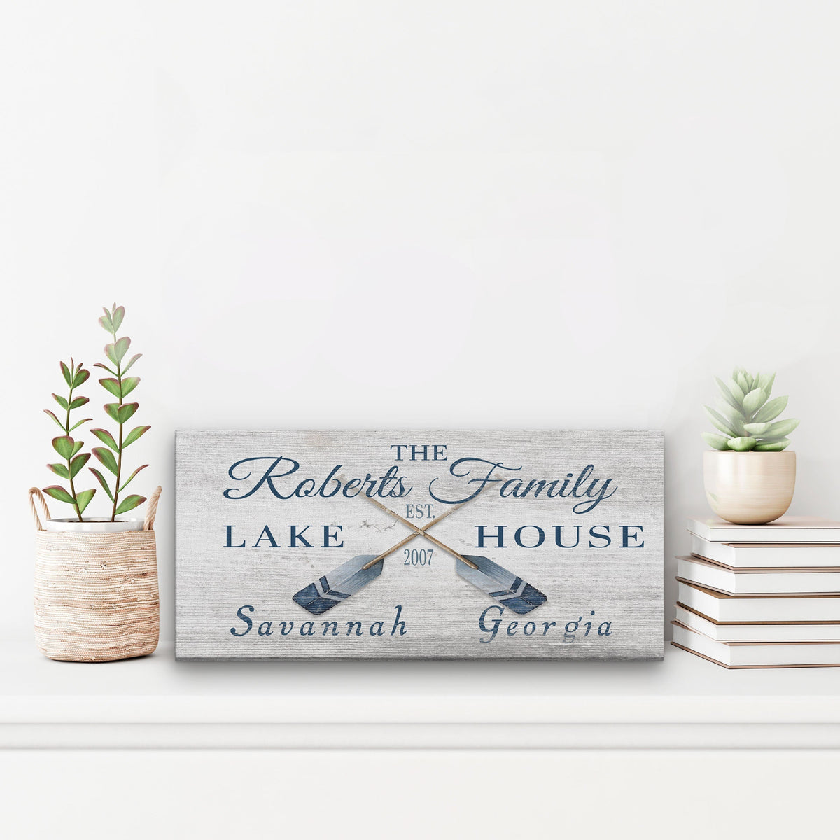 Longitude Latitude Personalized Coordinates Sign, With, Rustic Oars Paddles, photo 11 of 11