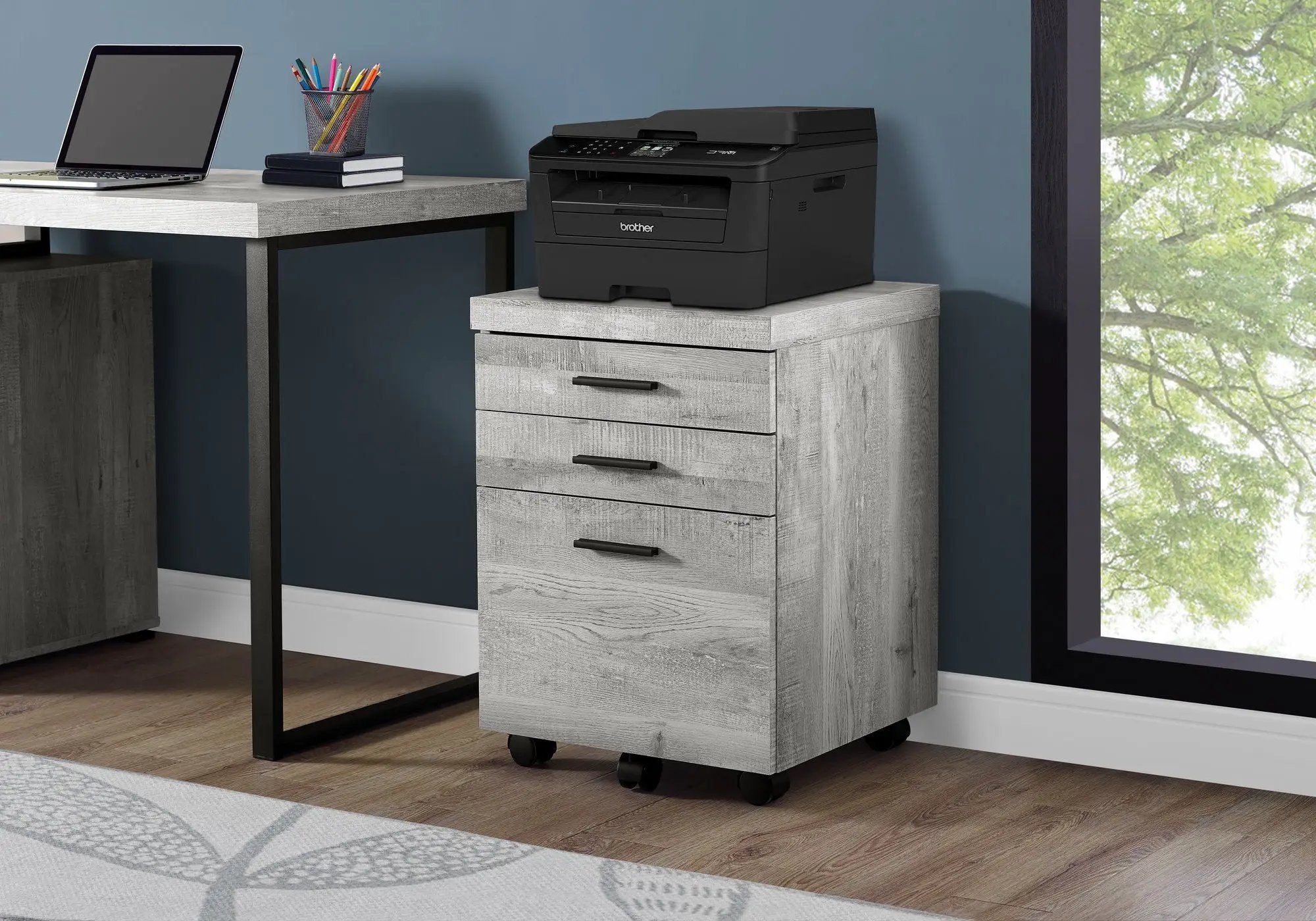 File Cabinet, Rolling Mobile, Storage Drawers, Printer Stand, Office, Contemporary & Modern by Unique Piece Furniture