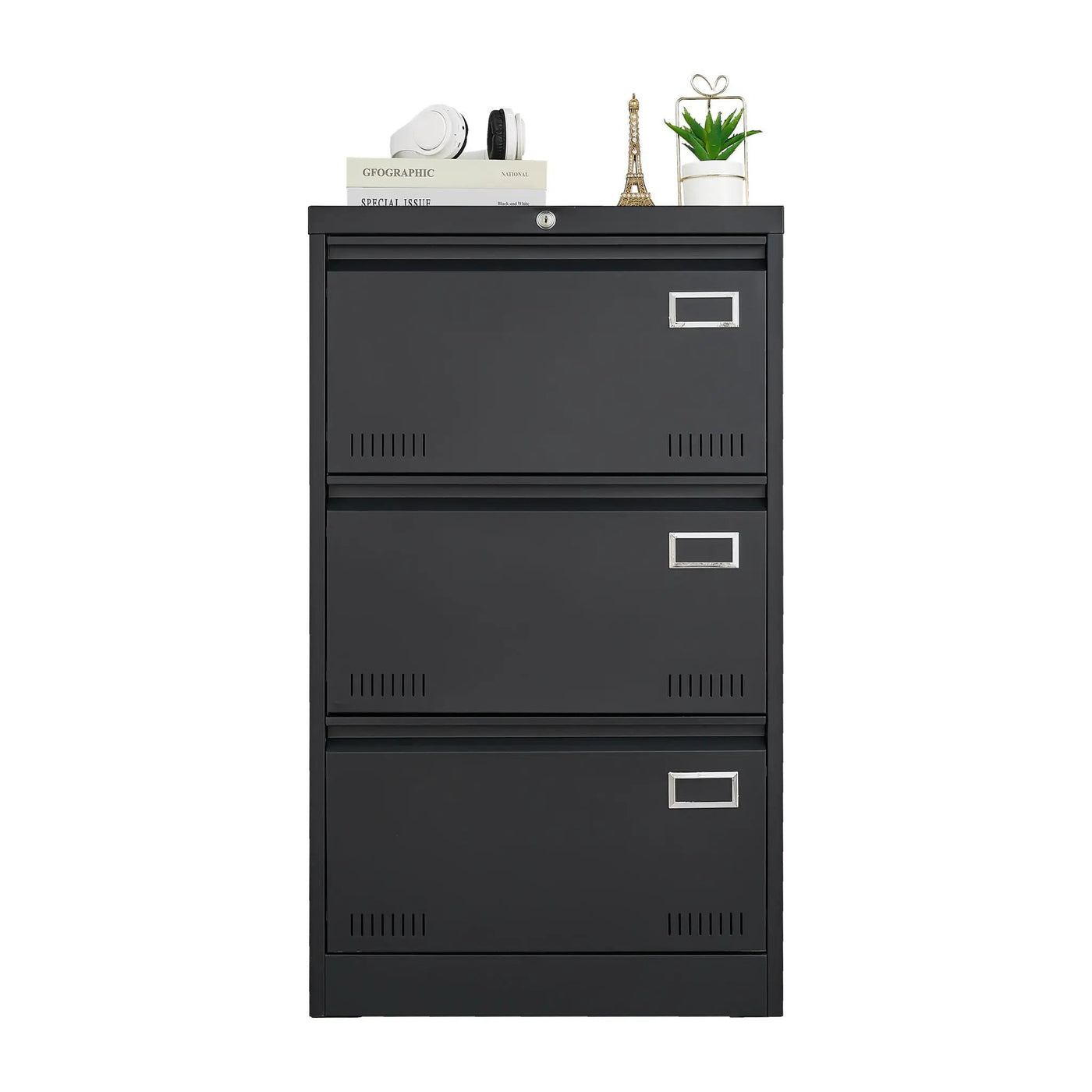 Filing Cabinet Lateral File Cabinet 3 Drawer, Locking Metal File Cabinets Three Drawer, Office Filing Cabinet With Lock Drawers For Home Office by Unique Piece Furniture