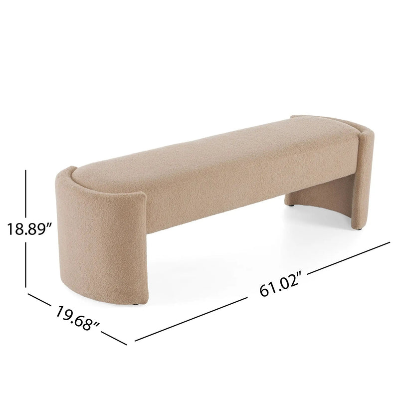 Simple Long Ottoman Bench - Light Camel by HouseOfZazla