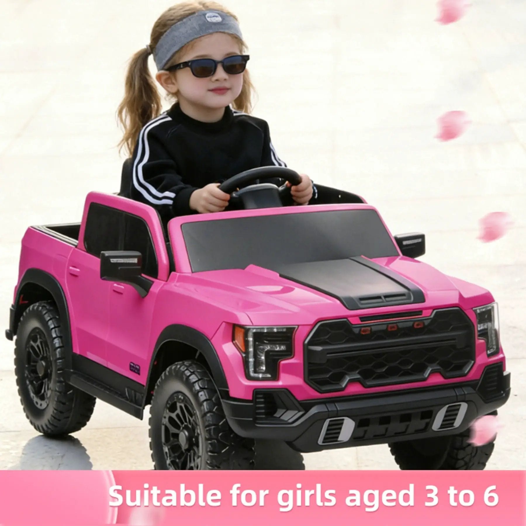 12V Kids Ride On Car With Remote Control, 4 Wheel Shock Absorption, Multifunctional Music Player Perfect Gift For Toddlers - Pink by HouseOfZazla
