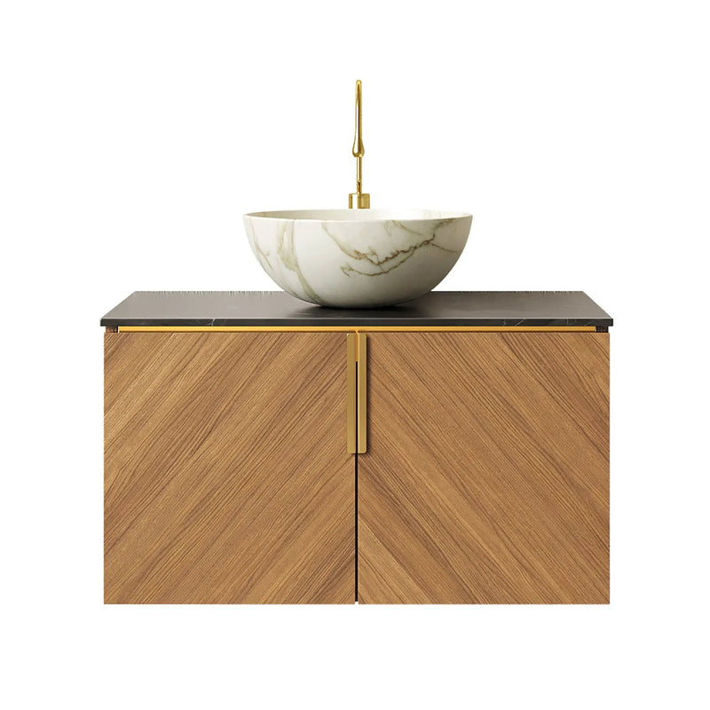 ARAI 30" Bathroom Vanity & Sink, Floating Plywood Storage Cabinet by HouseOfZazla