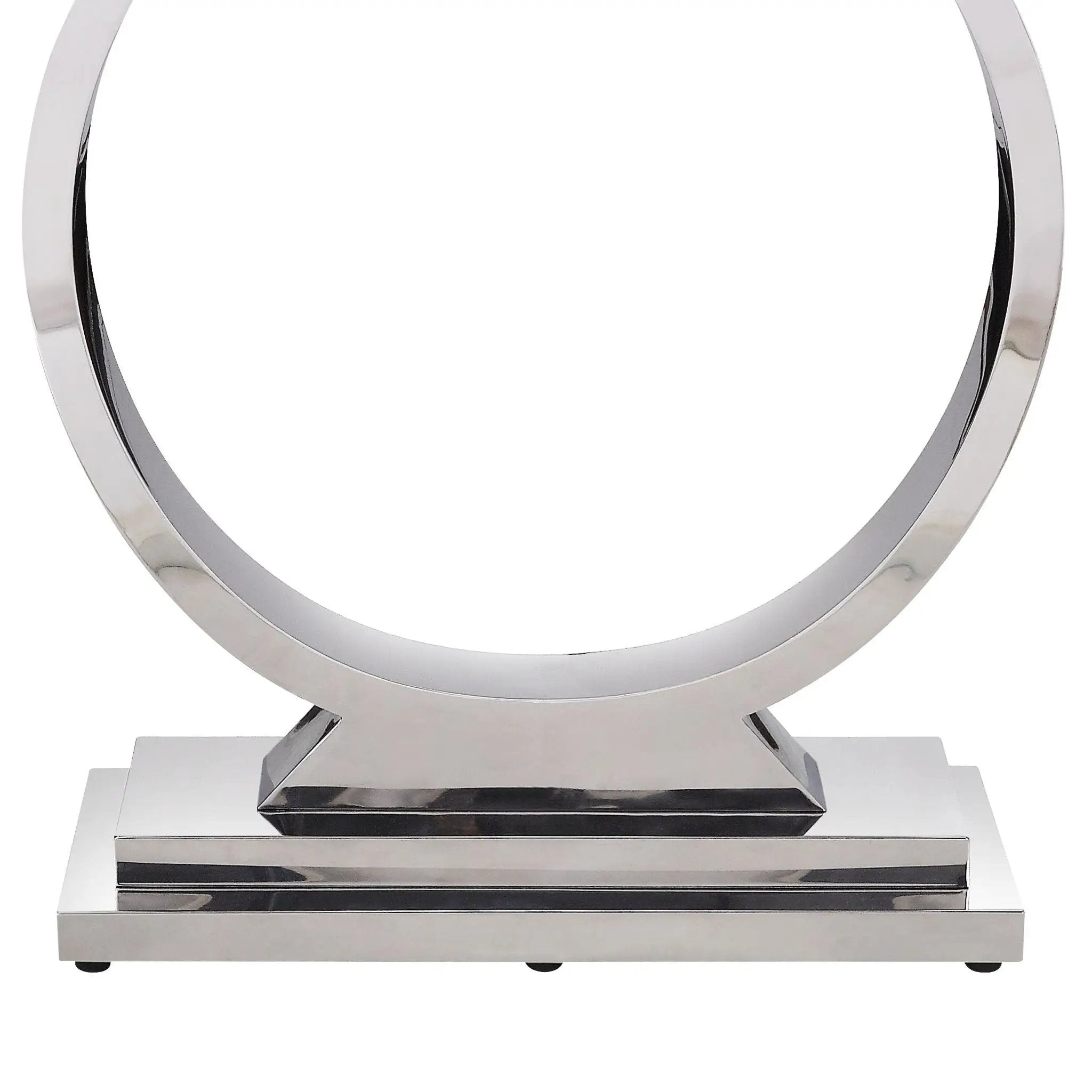 Zander - Printed Faux Marble Top Mirrored Sofa Table - Silver / White by Unique Piece Furniture