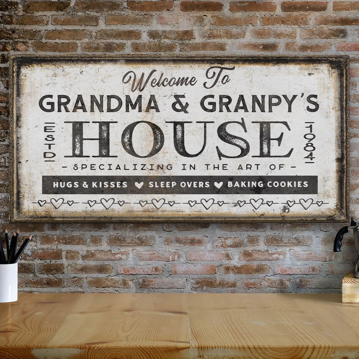 Grandma & Grandpas House Canvas Sign | Personalizable Grandparent Gift, photo 6 of 11