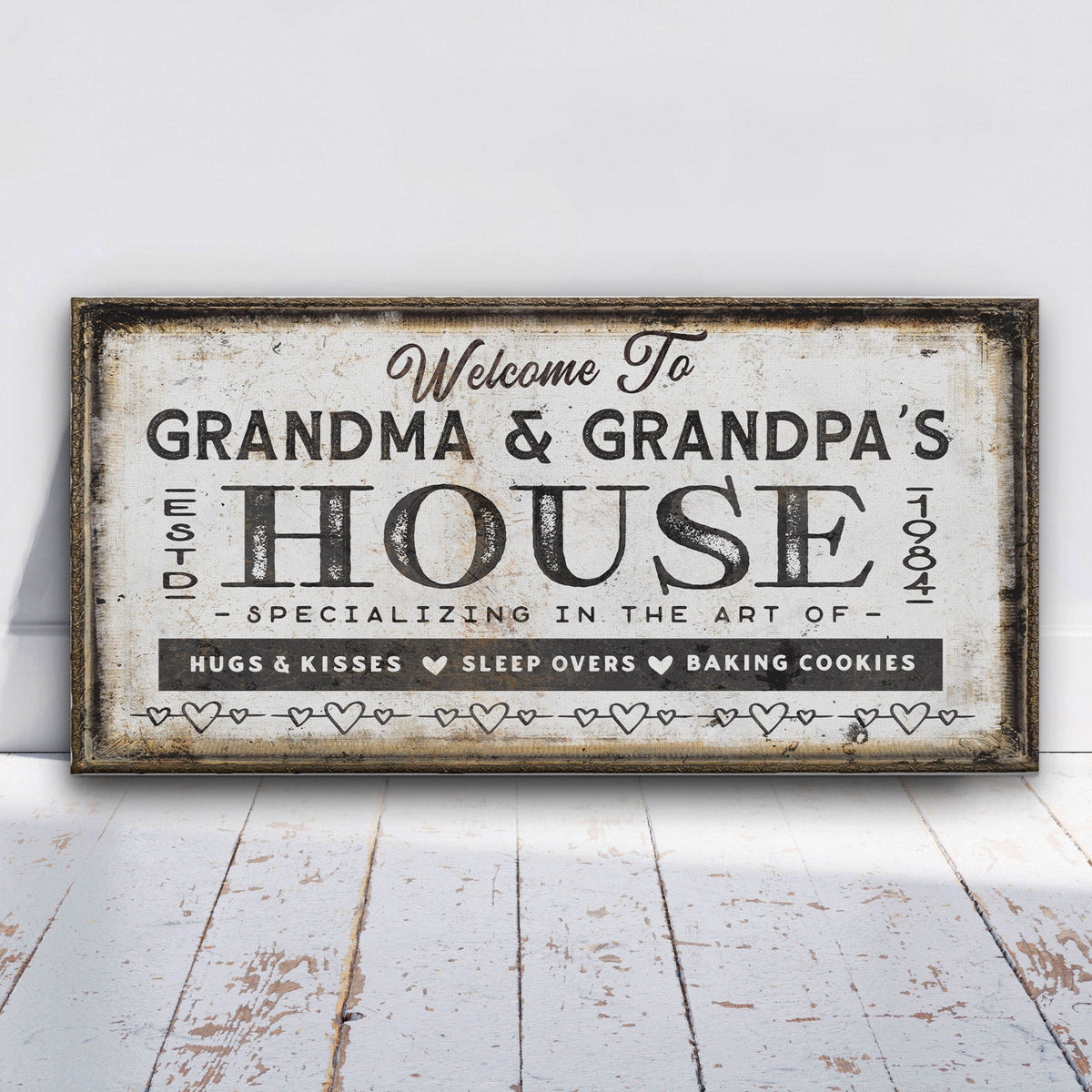 Grandma & Grandpas House Canvas Sign | Personalizable Grandparent Gift, photo 7 of 11