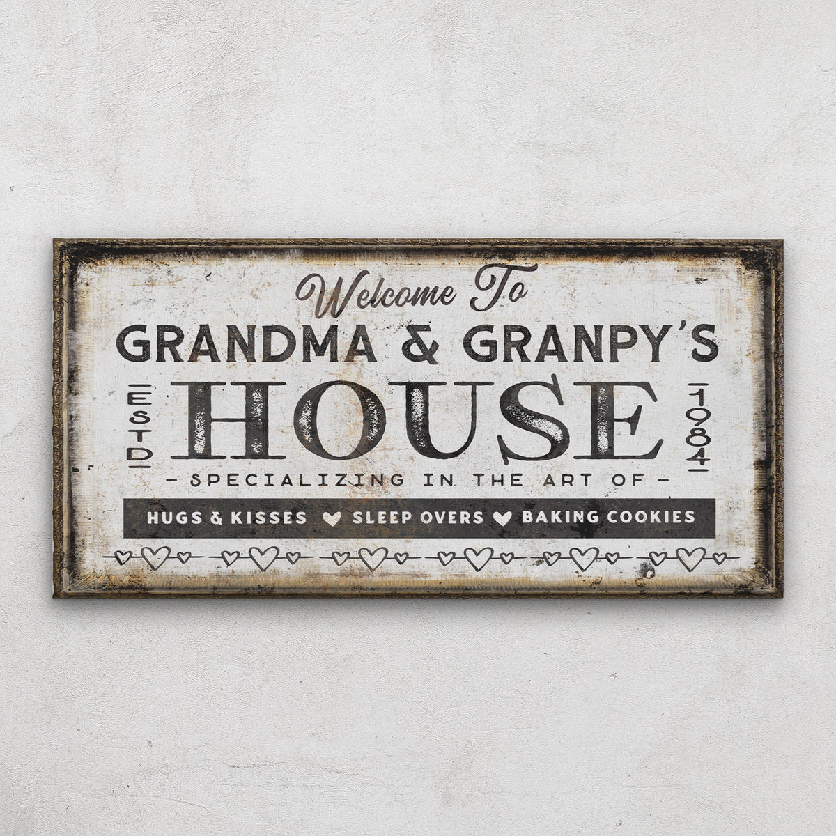 Grandma & Grandpas House Canvas Sign | Personalizable Grandparent Gift, photo 11 of 11