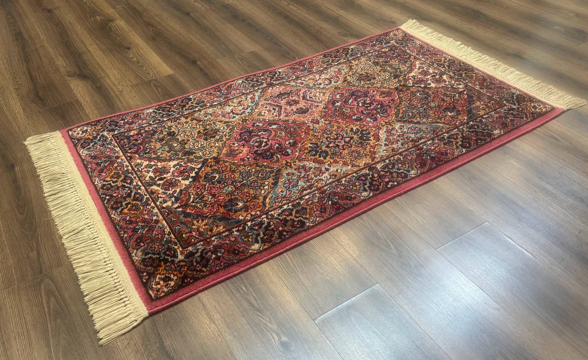 Karastan Rug 3x5 Multicolor Panel Kirman #717, Original 700 Series, Wool Pile, Discontinued by Jewel Rugs