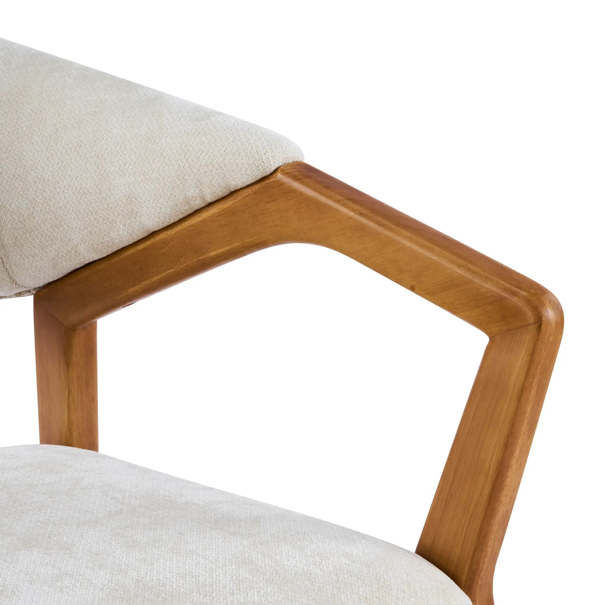 Indoor Upholstered Dining Armchair (Set of 2) - Beige / Teak by HouseOfZazla