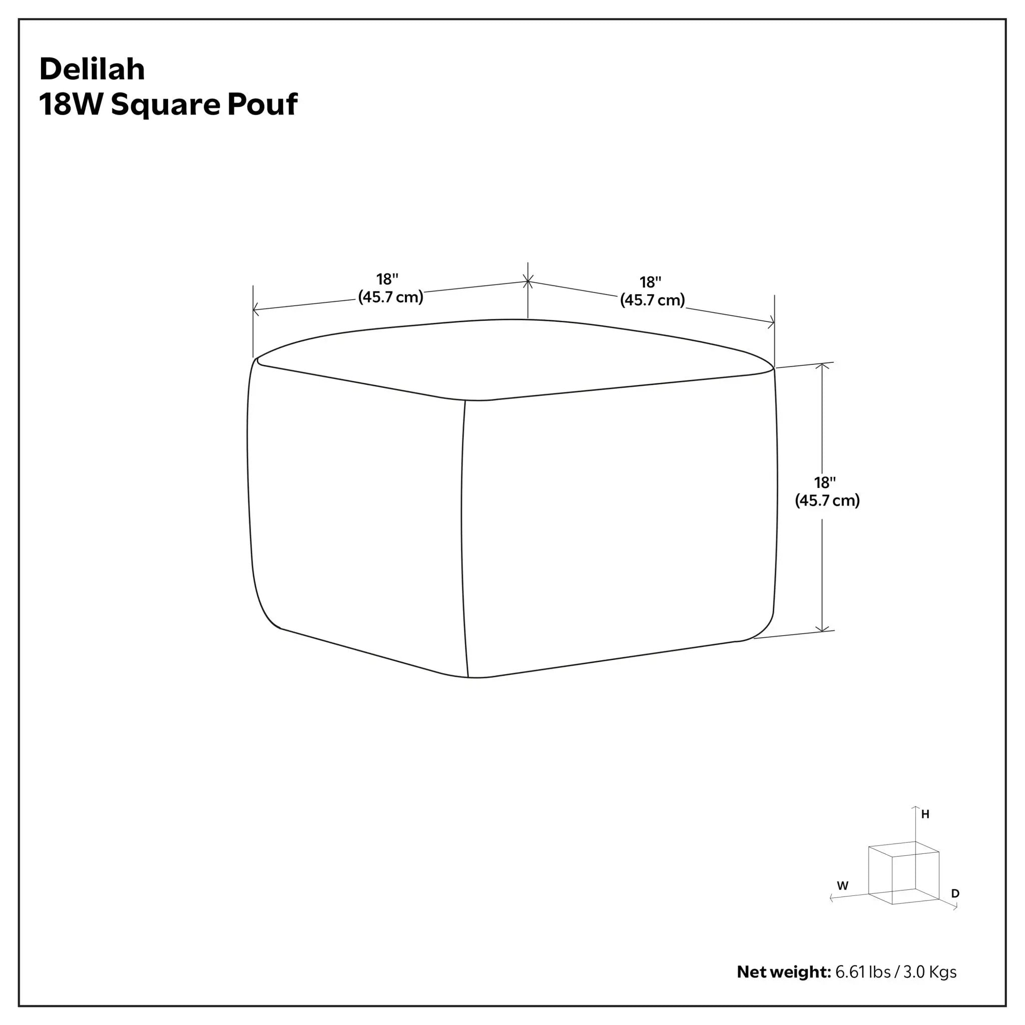 Delilah - Square Woven Pouf - Natural by Unique Piece Furniture