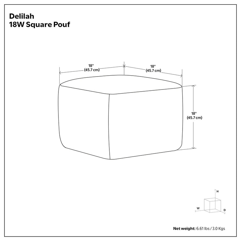 Delilah - Square Woven Pouf - Natural by HouseOfZazla