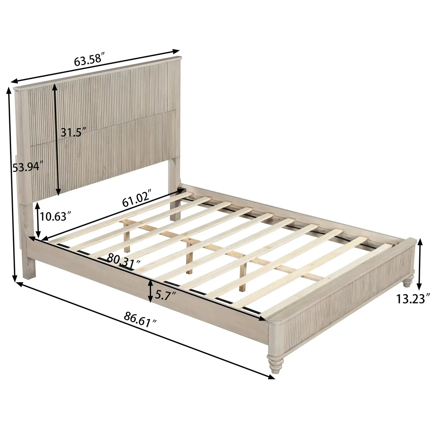 Platform Bed Frame With Tall Headboard by HouseOfZazla