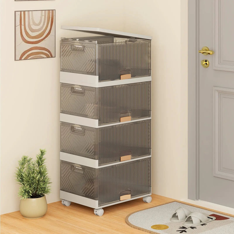 3/4/5/6-Cube Stackable Storage Bins with Detachable Wheels by DirectDeals